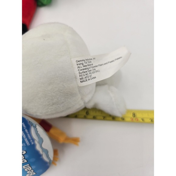 Lot Of 4 Beanie Plush Christmas Toys Reindeer Santa Frosty Snowman Ty & Gemmy - Picture 4 of 14